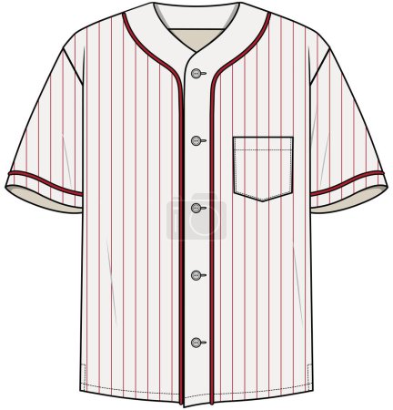 Téléchargez les illustrations : Modèle de t-shirt de baseball. illustration vectorielle - en licence libre de droit