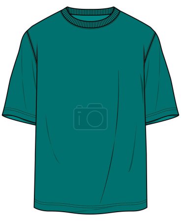 Illustration for Vector illustration of a green t-shirt on white background - Royalty Free Image