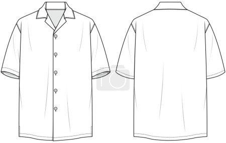 Téléchargez les illustrations : Illustration vectorielle de chemise de station de mode masculine - en licence libre de droit