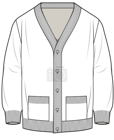 Illustration for Vector illustration of fashion cardigan on background - Royalty Free Image
