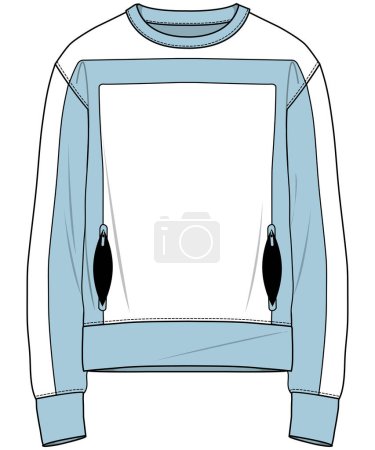 Illustration for WINTER WEAR ROUND NECK SPORTY JERSEY VECTOR - Royalty Free Image