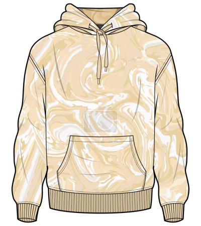 Illustration for HOODIE WITH MARBLE PRINT VECTOR - Royalty Free Image