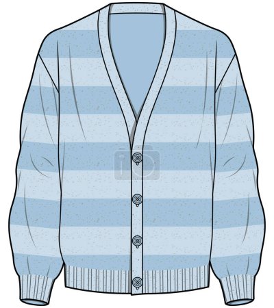 Illustration for CARDIGAN SWEATER  FOR MEN AND BOYS VECTOR - Royalty Free Image
