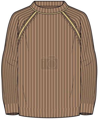 Illustration for RIB CEW SWEATER vector - Royalty Free Image