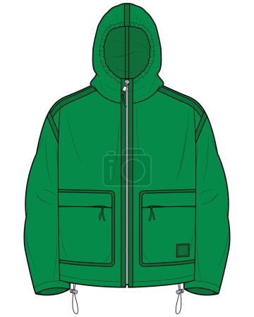 Illustration for UNISEX HOODIE WITH CAP AND POCKETS  VECTOR - Royalty Free Image