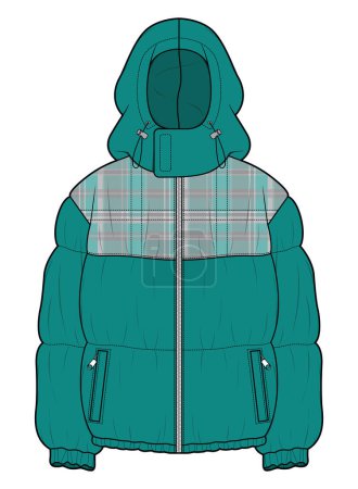 Illustration for UNISEX HOODIE WITH CAP AND POCKETS  VECTOR - Royalty Free Image