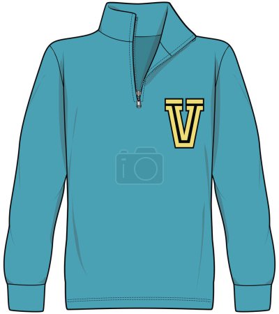 Illustration for TURTLE NECK JACKET AND SWEATER FOR MEN AND BOYS VECTOR - Royalty Free Image