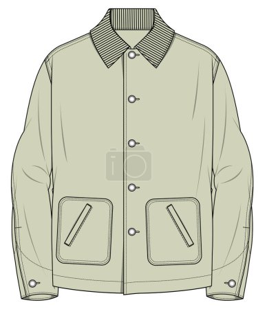 Illustration for WORK WEAR JACKET AND BOMBER FOR MEN AND BOYS VECTOR - Royalty Free Image