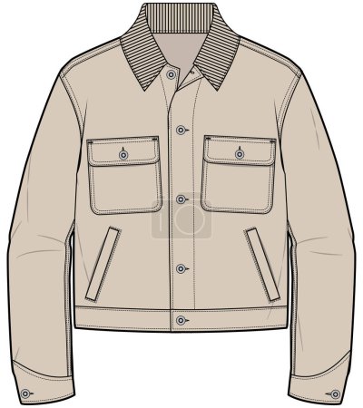 Illustration for WORK WEAR JACKET AND BOMBER FOR MEN AND BOYS VECTOR - Royalty Free Image