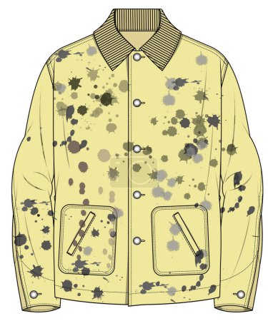 Illustration for WORK WEAR JACKET AND BOMBER WITH PAINT SPLATTER DESIGN FOR MEN AND BOYS VECTOR - Royalty Free Image