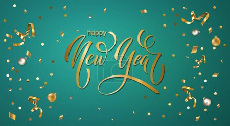Illustration for Happy new year 2024 celebration and wishes banner - Royalty Free Image