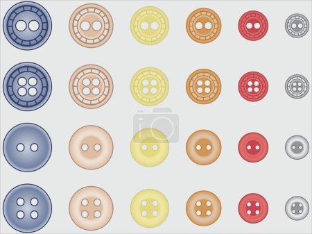 Illustration for Multicolor buttons for shirts pants and for all kind of textile and garments also for accessories - Royalty Free Image