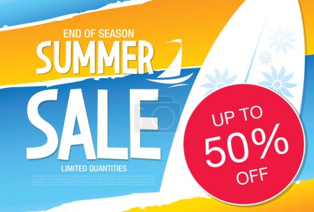 Illustration for Summer sale banner layout design, vector illustration, fresh version - Royalty Free Image