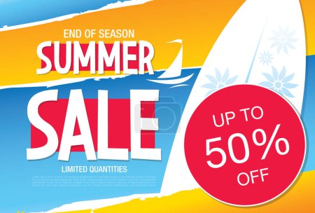 Illustration for Summer sale banner layout design, vector illustration, fresh version - Royalty Free Image