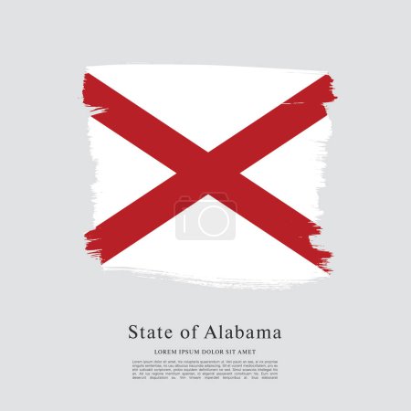 Illustration for Flag of the state of Alabama. The United States of America - Royalty Free Image