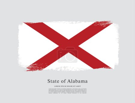 Téléchargez les illustrations : Drapeau de l'État d'Alabama. Les États-Unis d'Amérique - en licence libre de droit