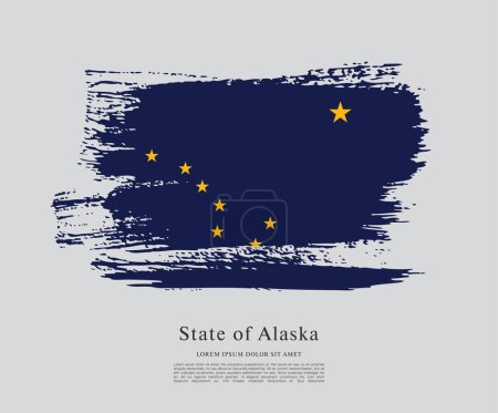 Bandera del estado de Alaska. Estados Unidos de América