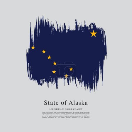 Ilustración de Bandera del estado de Alaska. Estados Unidos de América - Imagen libre de derechos