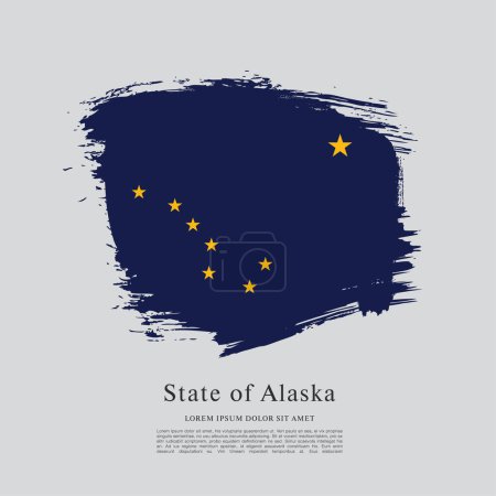 Téléchargez les illustrations : Drapeau de l'État de l'Alaska. Les États-Unis d'Amérique - en licence libre de droit