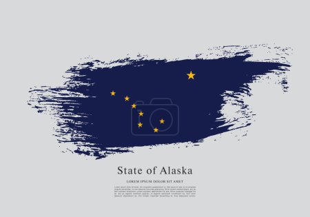 Illustration for Flag of the state of Alaska. The United States of America - Royalty Free Image