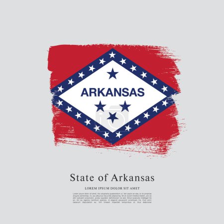 Téléchargez les illustrations : Drapeau de l'État de l'Arkansas. Les États-Unis d'Amérique - en licence libre de droit