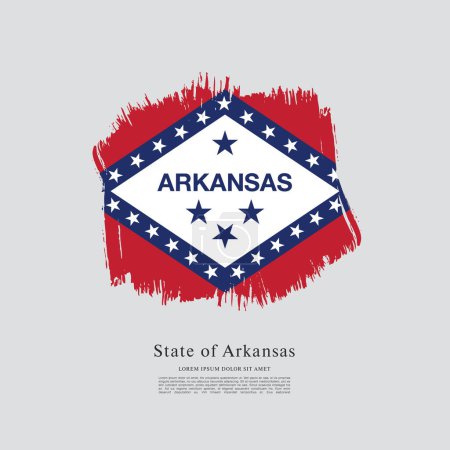 Téléchargez les illustrations : Drapeau de l'État de l'Arkansas. Les États-Unis d'Amérique - en licence libre de droit