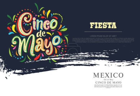 Téléchargez les illustrations : Cinco de Mayo, fiesta, graphisme vectoriel - en licence libre de droit