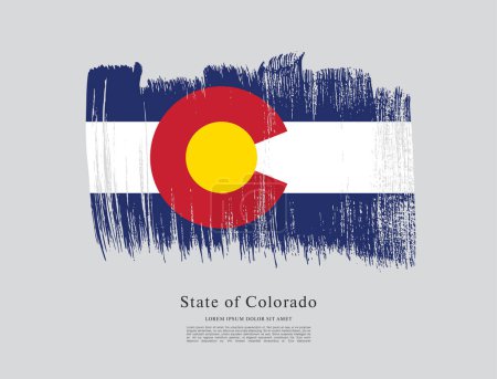 Téléchargez les illustrations : Drapeau de l'État du Colorado. États-Unis d'Amérique - en licence libre de droit