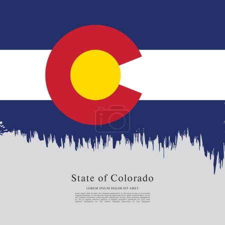 Illustration for Flag of the state of Colorado. United States of America - Royalty Free Image