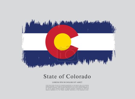 Téléchargez les illustrations : Drapeau de l'État du Colorado. États-Unis d'Amérique - en licence libre de droit