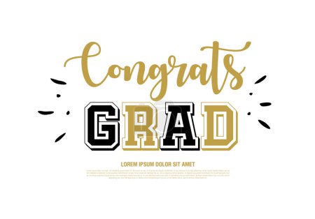 Ilustración de Felicitaciones graduados vector diseño gráfico - Imagen libre de derechos