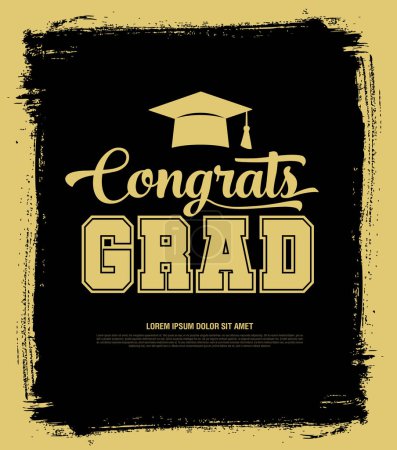 Ilustración de Felicitaciones graduados vector diseño gráfico - Imagen libre de derechos