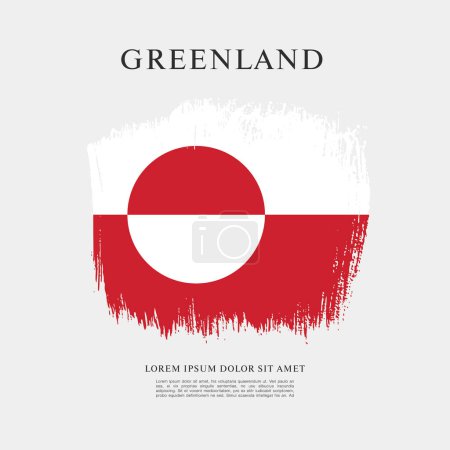 Téléchargez les illustrations : Drapeau du Groenland, graphisme vectoriel - en licence libre de droit