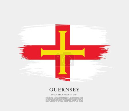 Ilustración de Bandera de Guernsey, diseño gráfico vectorial - Imagen libre de derechos