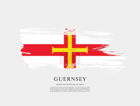 Téléchargez les illustrations : Drapeau de Guernesey, graphisme vectoriel - en licence libre de droit