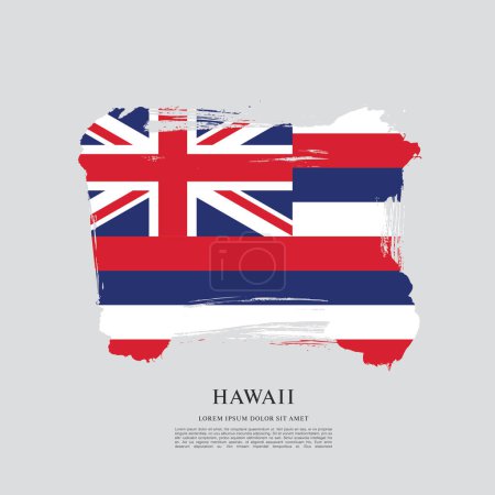 Téléchargez les illustrations : Drapeau de l'État d'Hawaï. États-Unis d'Amérique - en licence libre de droit