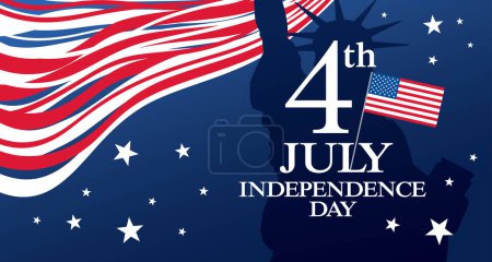 Téléchargez les illustrations : Le 4 juillet, jour de l'indépendance. Illustration vectorielle - en licence libre de droit