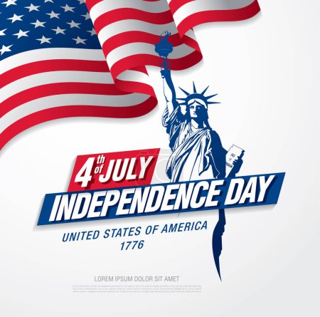 Téléchargez les illustrations : Le 4 juillet, jour de l'indépendance. Illustration vectorielle - en licence libre de droit