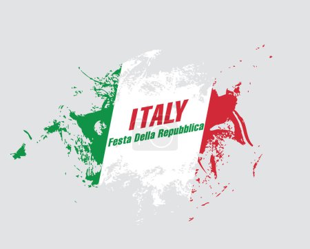 Téléchargez les illustrations : Italie, jour de la République. Conception graphique vectorielle - en licence libre de droit