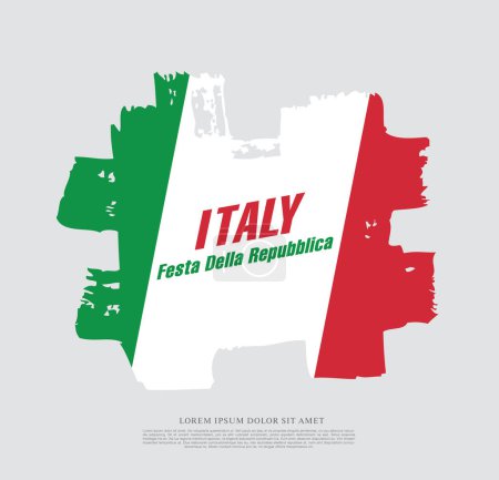Téléchargez les illustrations : Italie, jour de la République. Conception graphique vectorielle - en licence libre de droit