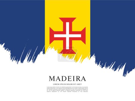 Illustration for Flag of Madeira, vector graphic design - Royalty Free Image