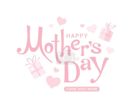 Illustration for Happy Mothers Day lettering. Vector illustration for greeting card, poster, banner, invitation - Royalty Free Image