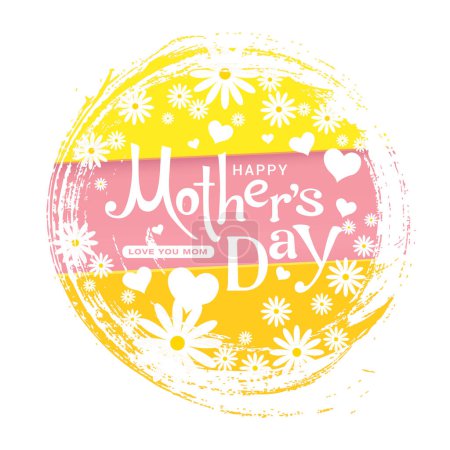 Illustration for Happy Mothers Day lettering. Vector illustration for greeting card, poster, banner, invitation - Royalty Free Image