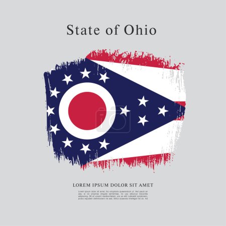 Illustration for Flag of the state of Ohio. The United States of America - Royalty Free Image