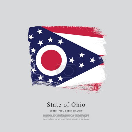 Téléchargez les illustrations : Drapeau de l'État de l'Ohio. Les États-Unis d'Amérique - en licence libre de droit