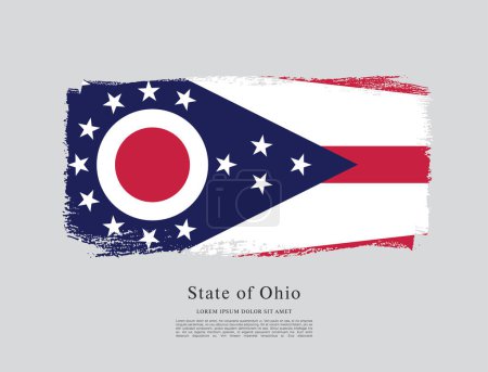 Ilustración de Bandera del estado de Ohio. Estados Unidos de América - Imagen libre de derechos