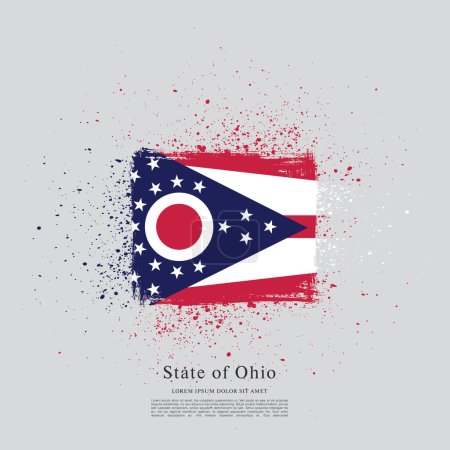 Téléchargez les illustrations : Drapeau de l'État de l'Ohio. Les États-Unis d'Amérique - en licence libre de droit