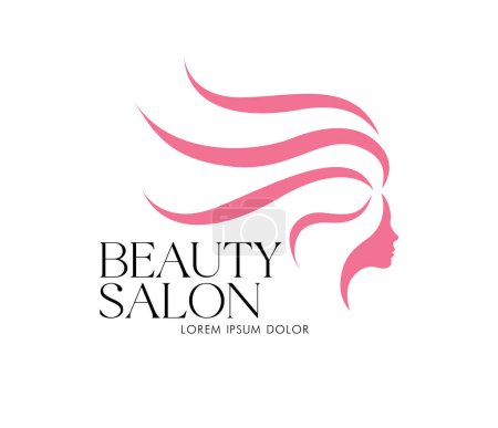 Illustration for Head of a beauty woman, beauty salon logo concept vector graphic design - Royalty Free Image