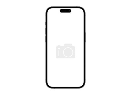 Photo for Mockup smartphone iPhone 14 Pro Max with white blank screen on the white background. Apple is a multinational technology company. Batumi, Georgia - October 5, 2022 - Royalty Free Image
