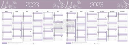 Photo for 2023 french calendar with school holidays - france - printable business design theme - Royalty Free Image